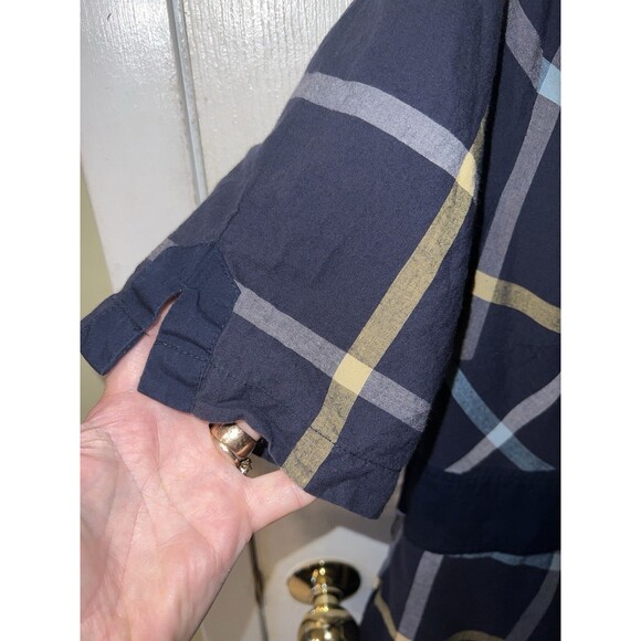 eShakti Dress Womens 18W Blue Window Pane Plaid Pockets Fit Flare Babydoll *Read - Picture 3 of 12